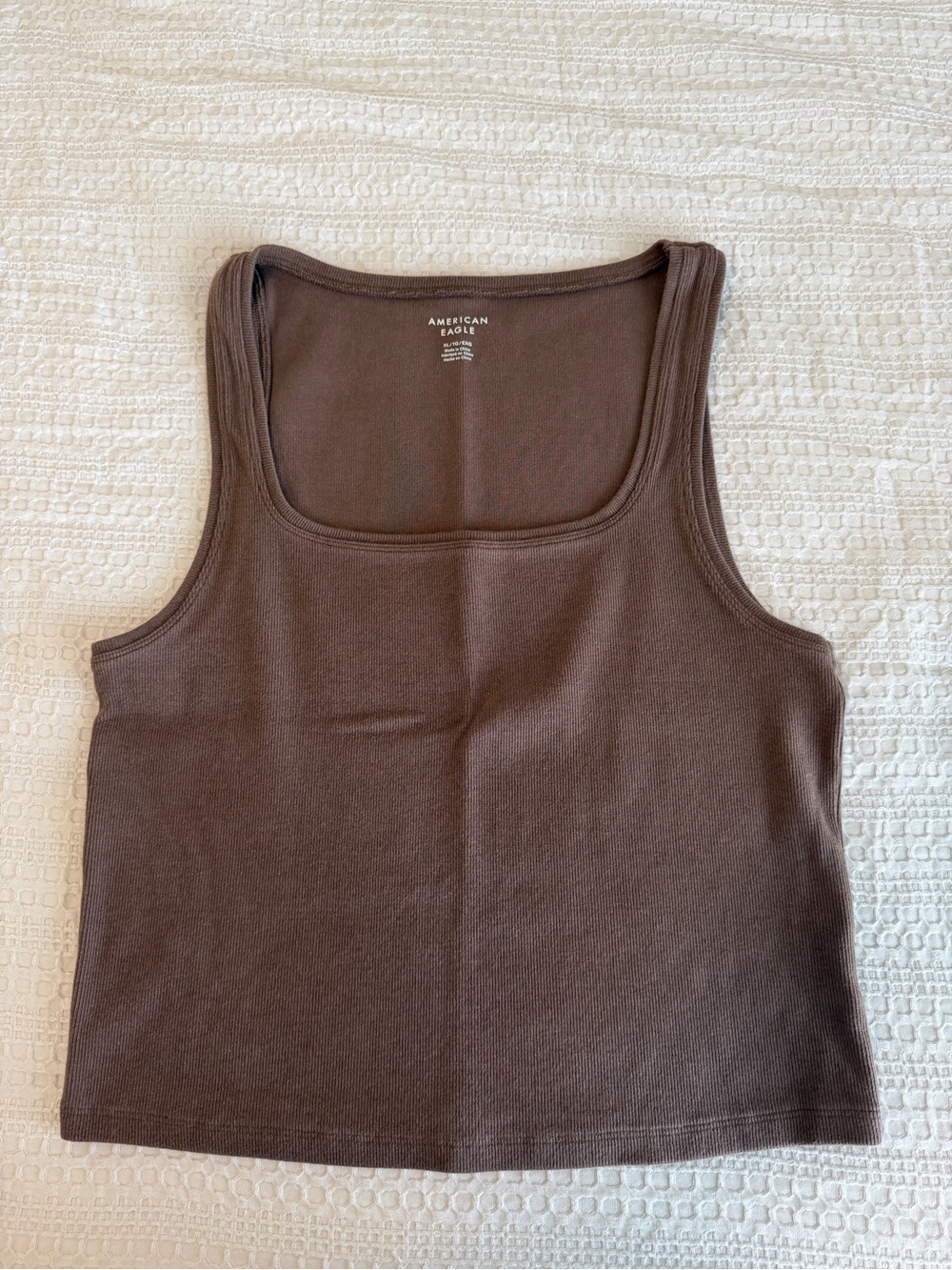 American Eagle Square Neck Ribbed Tank Top